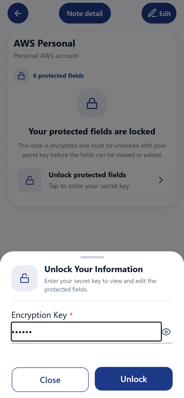 Zealerio Notes: Unlock with your key